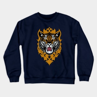 TIGER FACE -Emblem Design Crewneck Sweatshirt